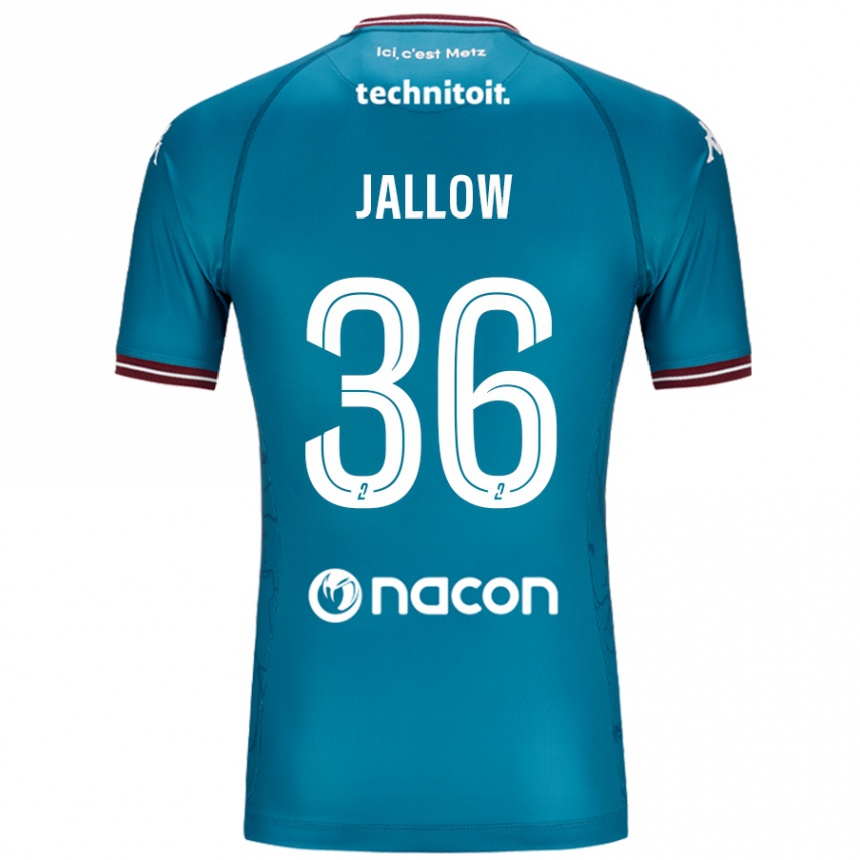 Gyermek Labdarúgás Ablie Jallow #36 Bleu Benzin Idegenbeli Jersey 2024/25 Mez Póló Ing