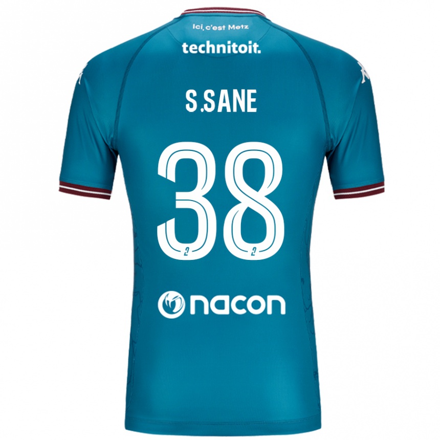 Gyermek Labdarúgás Sadibou Sané #38 Bleu Benzin Idegenbeli Jersey 2024/25 Mez Póló Ing