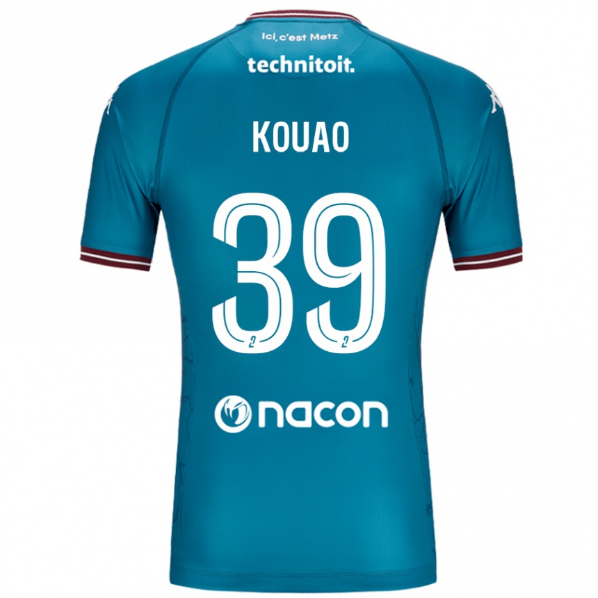 Gyermek Labdarúgás Koffi Kouao #39 Bleu Benzin Idegenbeli Jersey 2024/25 Mez Póló Ing