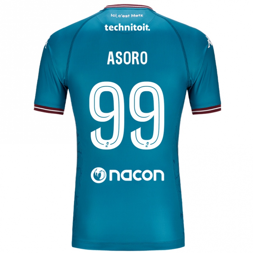 Gyermek Labdarúgás Joel Asoro #99 Bleu Benzin Idegenbeli Jersey 2024/25 Mez Póló Ing