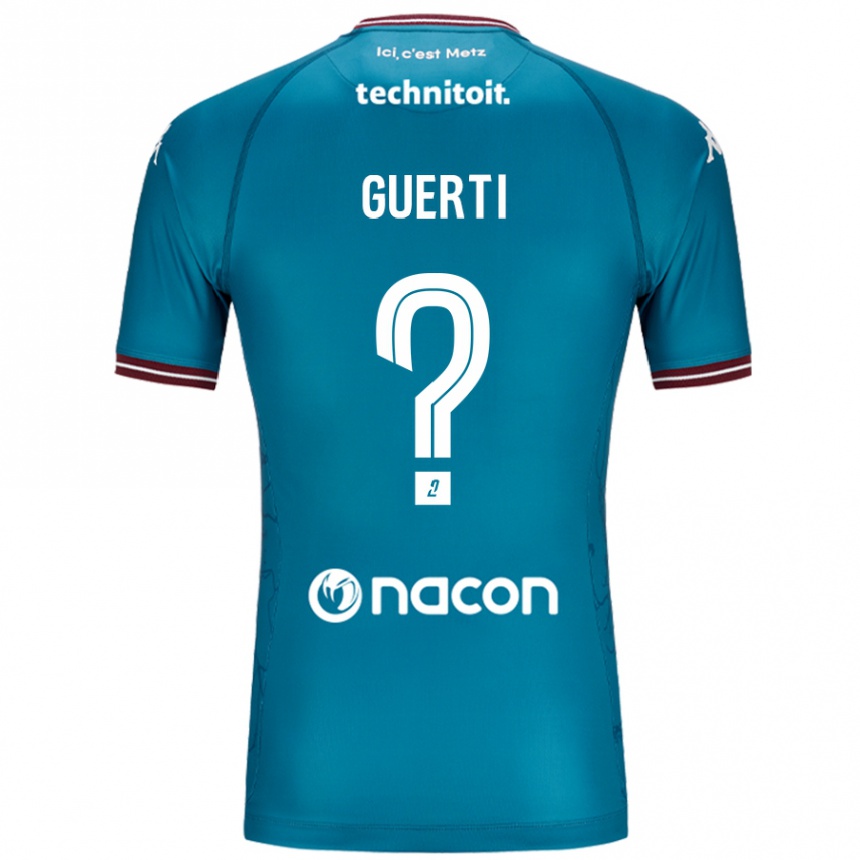 Gyermek Labdarúgás Ismaël Guerti #0 Bleu Benzin Idegenbeli Jersey 2024/25 Mez Póló Ing