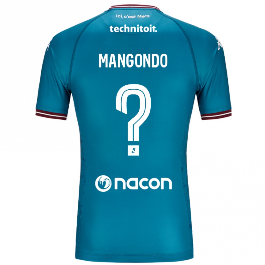 Gyermek Labdarúgás Joseph Mangondo #0 Bleu Benzin Idegenbeli Jersey 2024/25 Mez Póló Ing