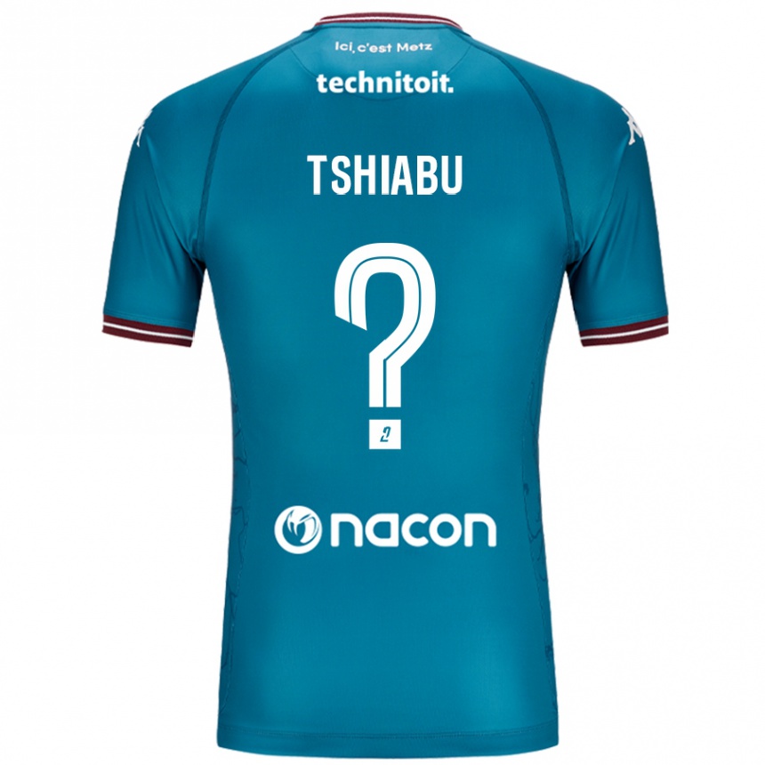 Gyermek Labdarúgás Joan Tshiabu #0 Bleu Benzin Idegenbeli Jersey 2024/25 Mez Póló Ing