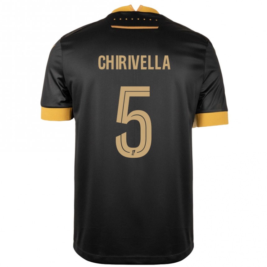 Gyermek Labdarúgás Pedro Chirivella #5 Fekete Barna Idegenbeli Jersey 2024/25 Mez Póló Ing