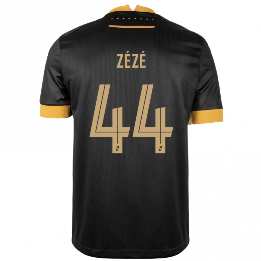 Gyermek Labdarúgás Nathan Zézé #44 Fekete Barna Idegenbeli Jersey 2024/25 Mez Póló Ing