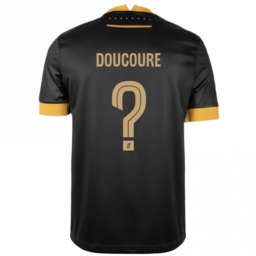 Gyermek Labdarúgás Sekou Doucoure #0 Fekete Barna Idegenbeli Jersey 2024/25 Mez Póló Ing