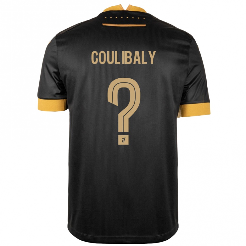 Gyermek Labdarúgás Dylan Coulibaly #0 Fekete Barna Idegenbeli Jersey 2024/25 Mez Póló Ing