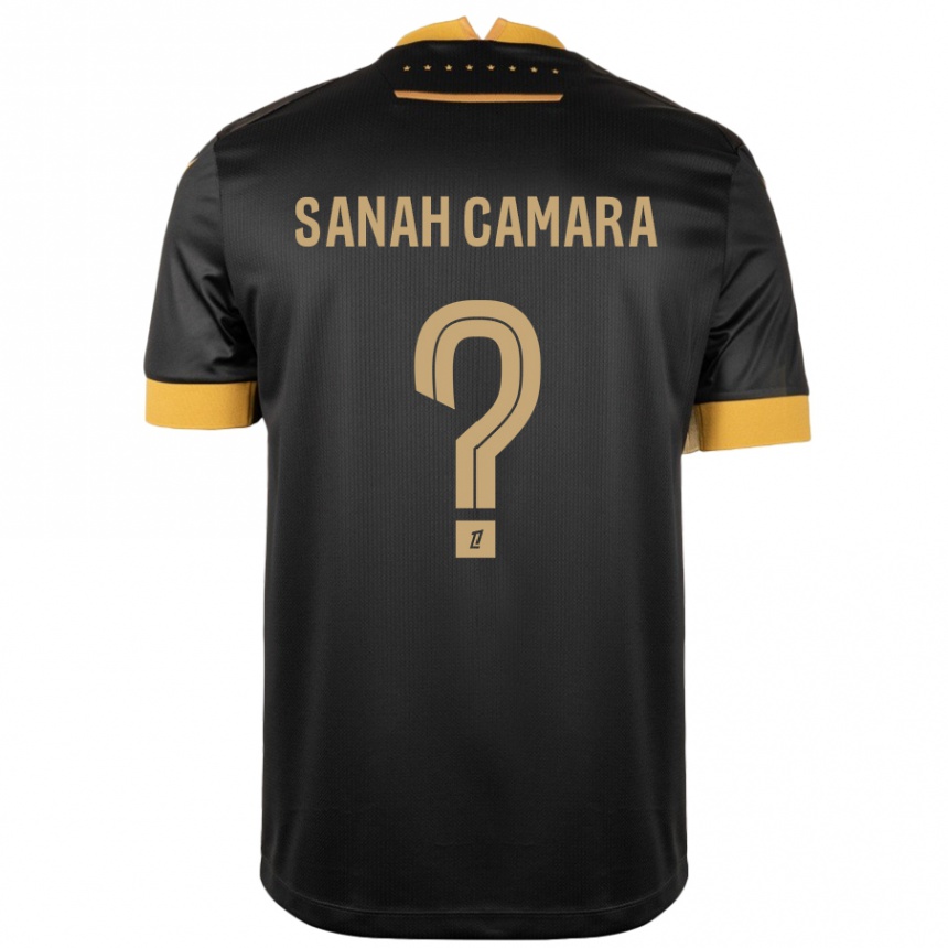 Gyermek Labdarúgás Sanah Camara #0 Fekete Barna Idegenbeli Jersey 2024/25 Mez Póló Ing