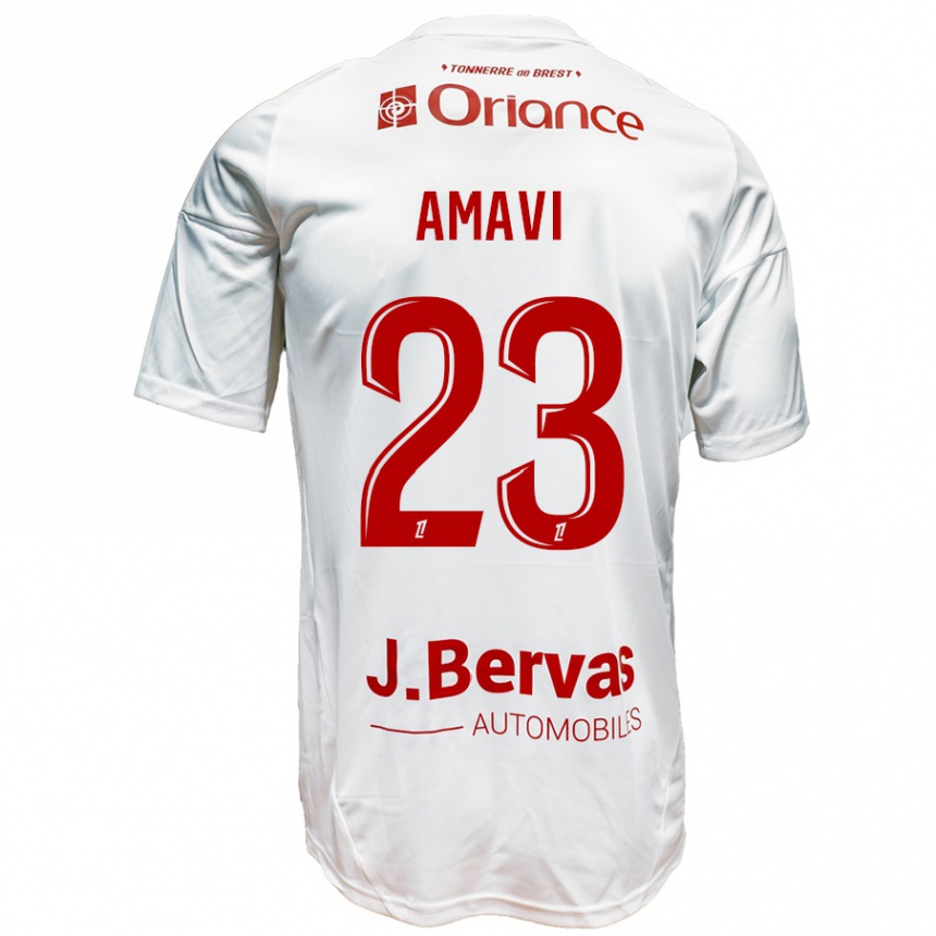 Gyermek Labdarúgás Jordan Amavi #23 Fehér Piros Idegenbeli Jersey 2024/25 Mez Póló Ing