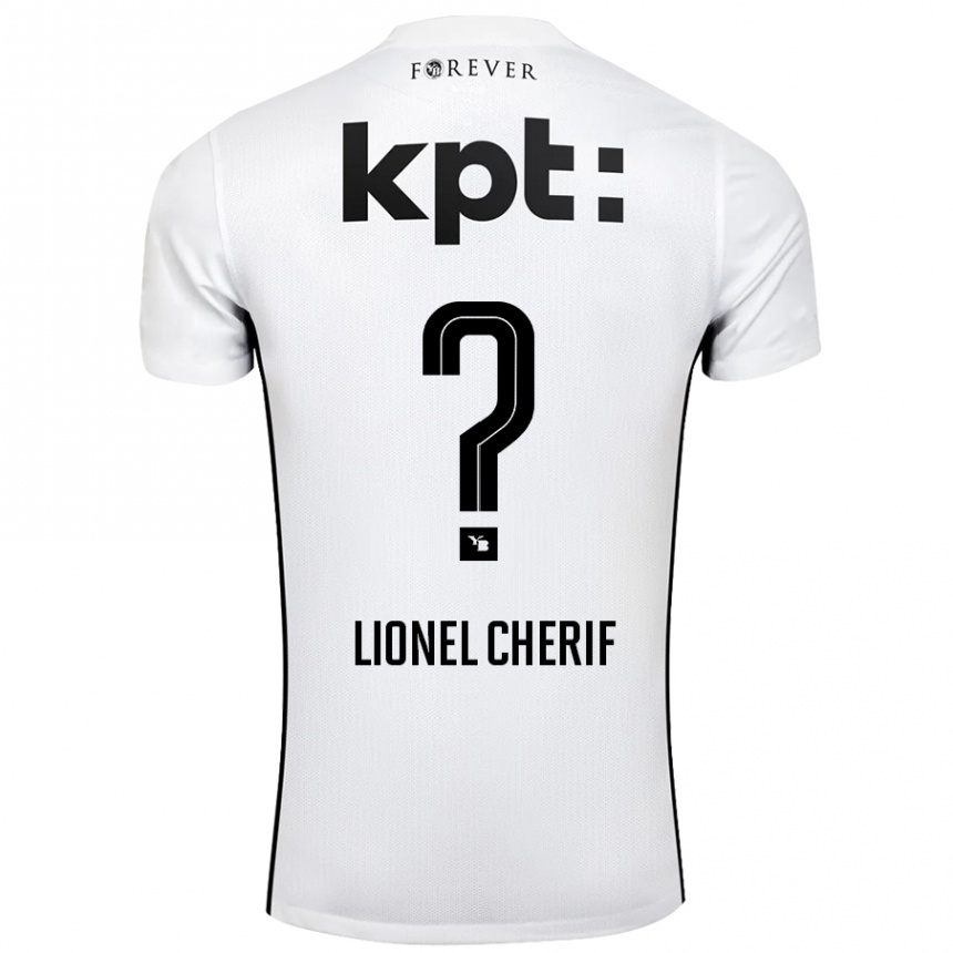 Gyermek Labdarúgás Kader Lionel Cherif #0 Fehér Fekete Idegenbeli Jersey 2024/25 Mez Póló Ing