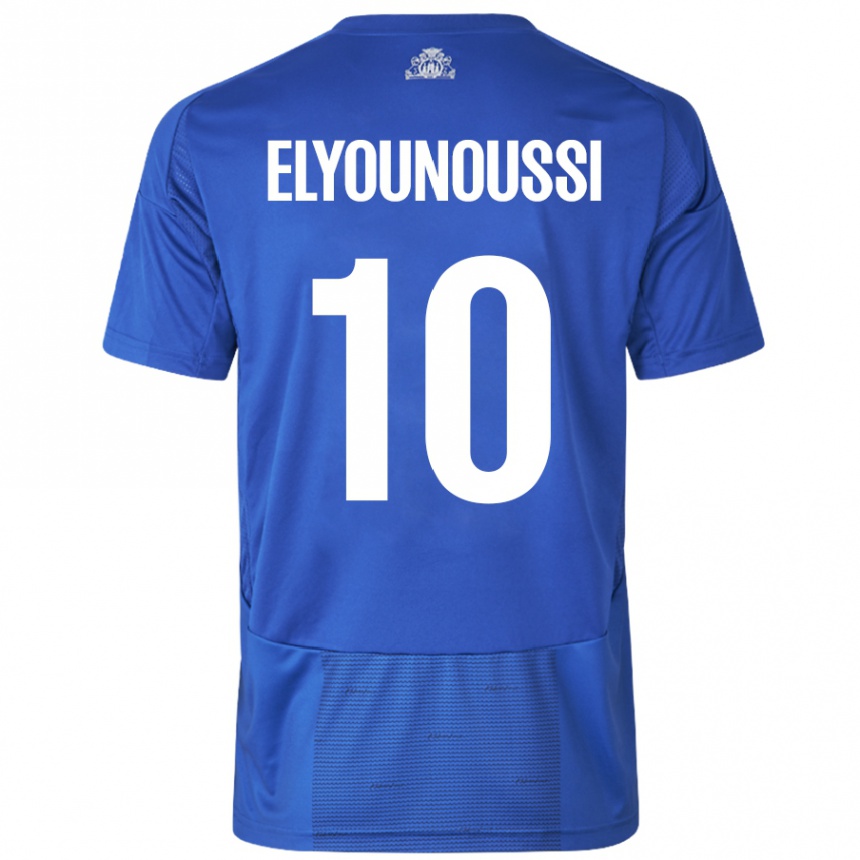 Gyermek Labdarúgás Mohamed Elyounoussi #10 Fehér Kék Idegenbeli Jersey 2024/25 Mez Póló Ing