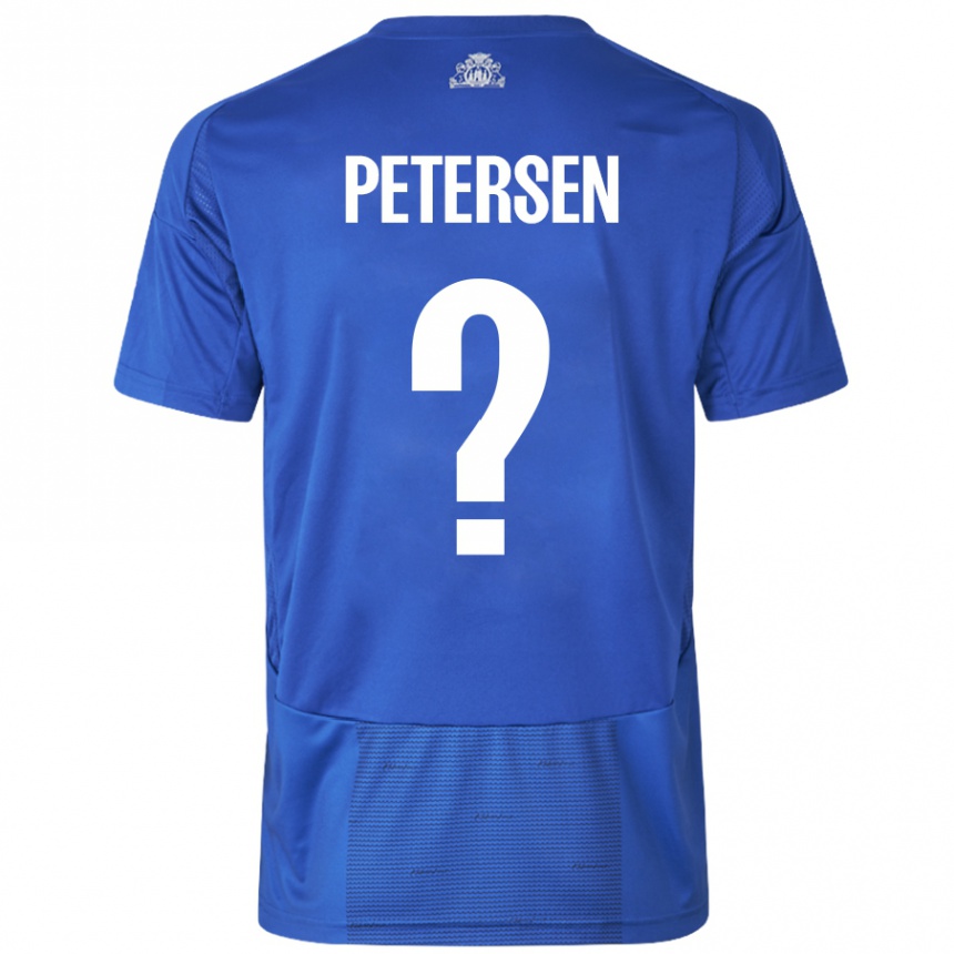 Gyermek Labdarúgás Frederik Petersen #0 Fehér Kék Idegenbeli Jersey 2024/25 Mez Póló Ing