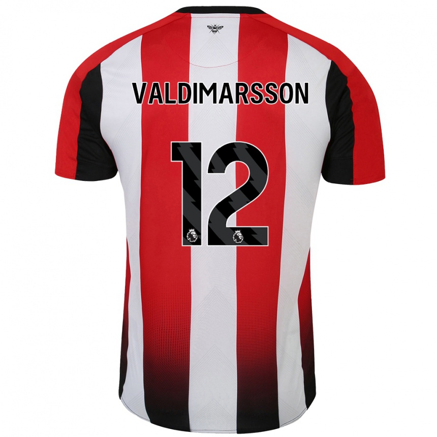 Férfi Labdarúgás Hákon Rafn Valdimarsson #12 Piros Fehér Hazai Jersey 2024/25 Mez Póló Ing