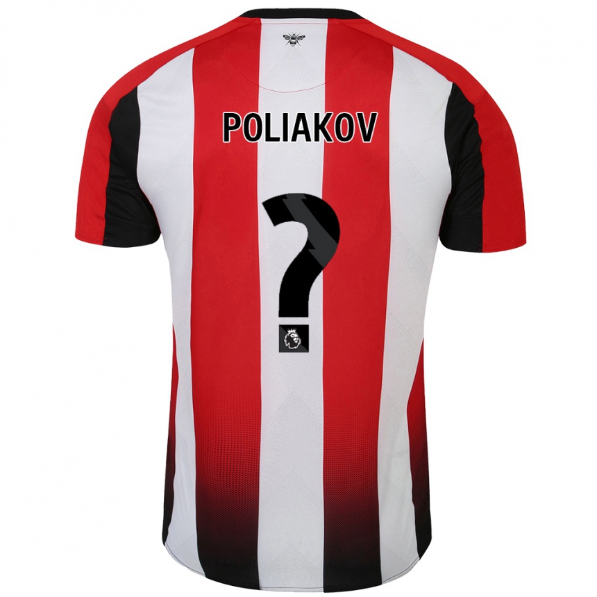 Férfi Labdarúgás Adam Poliakov #0 Piros Fehér Hazai Jersey 2024/25 Mez Póló Ing