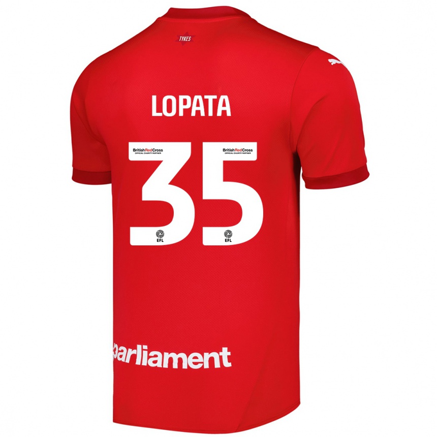 Férfi Labdarúgás Kacper Lopata #35 Piros Hazai Jersey 2024/25 Mez Póló Ing