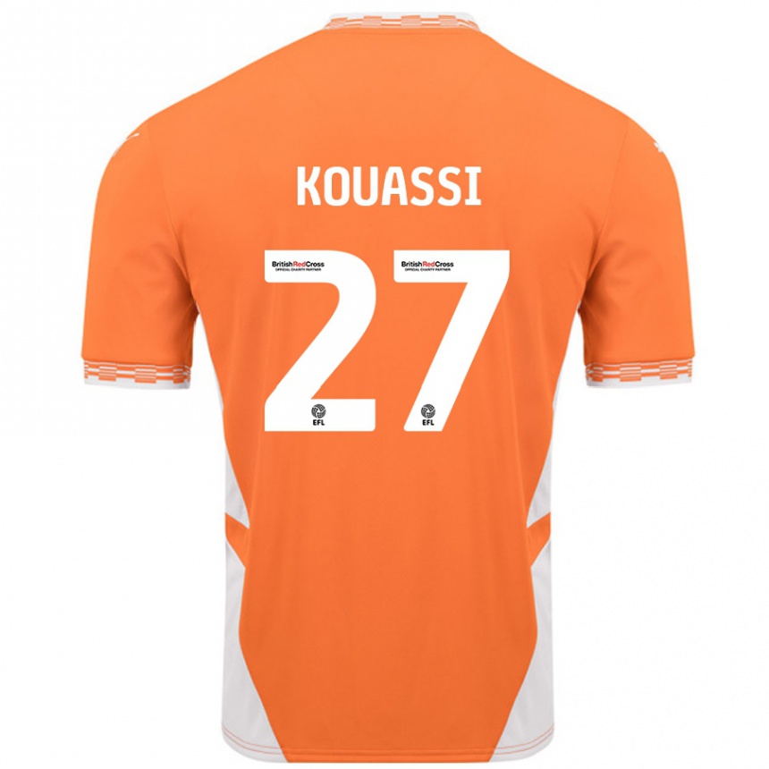 Férfi Labdarúgás Kylian Kouassi #27 Narancssárga Fehér Hazai Jersey 2024/25 Mez Póló Ing