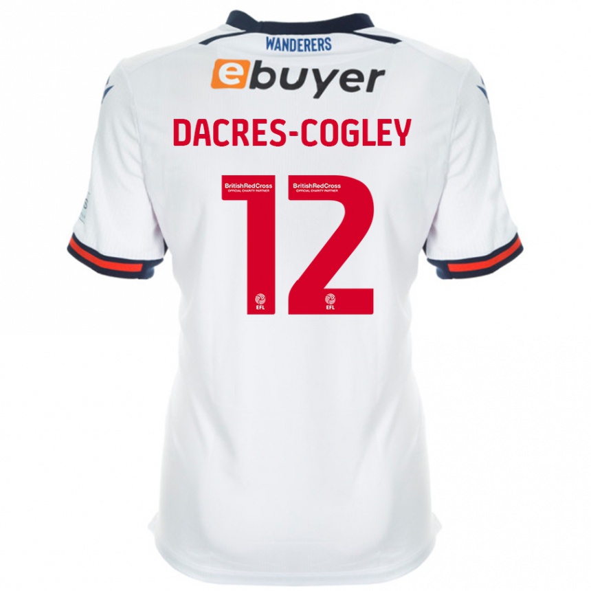 Férfi Labdarúgás Josh Dacres-Cogley #12 Fehér Hazai Jersey 2024/25 Mez Póló Ing