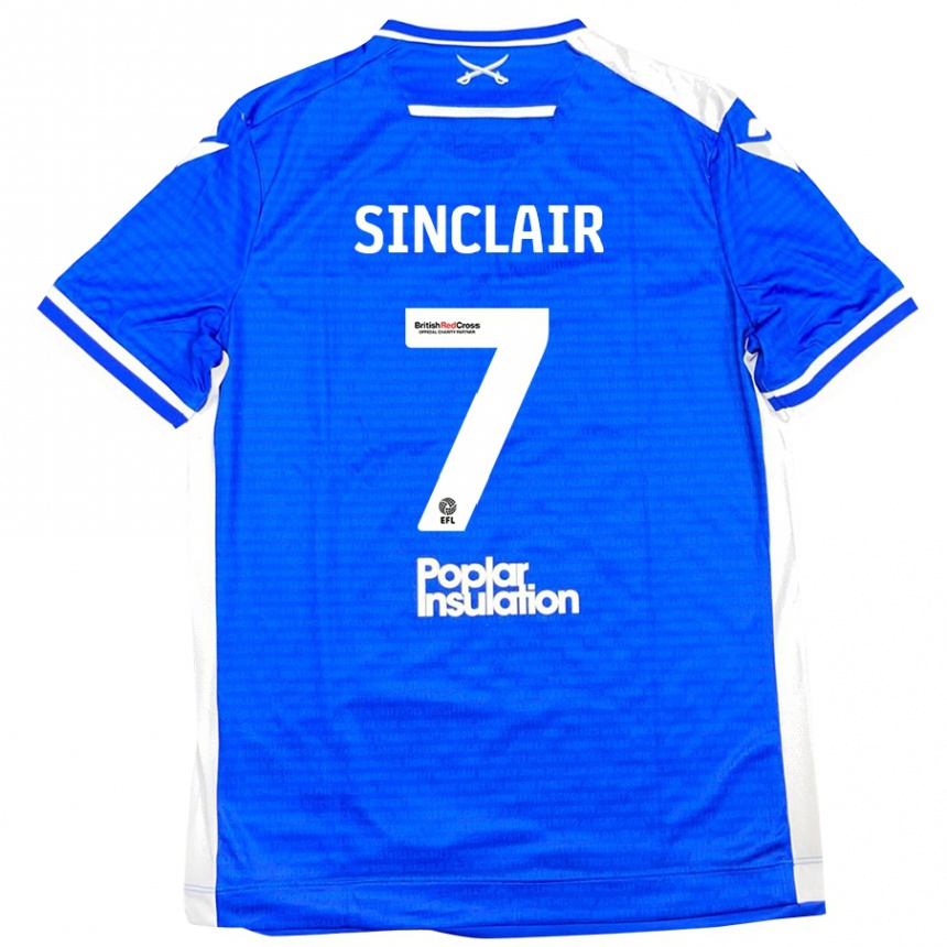 Férfi Labdarúgás Scott Sinclair #7 Kék Fehér Hazai Jersey 2024/25 Mez Póló Ing