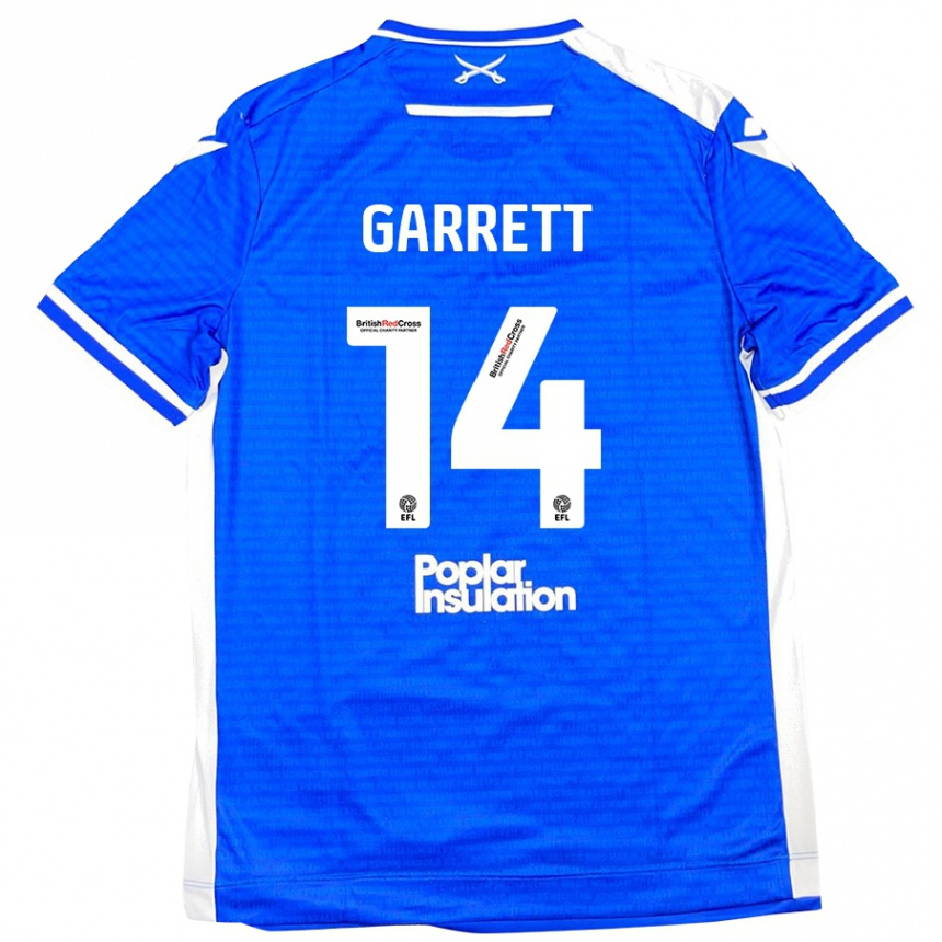 Férfi Labdarúgás Jake Garrett #14 Kék Fehér Hazai Jersey 2024/25 Mez Póló Ing