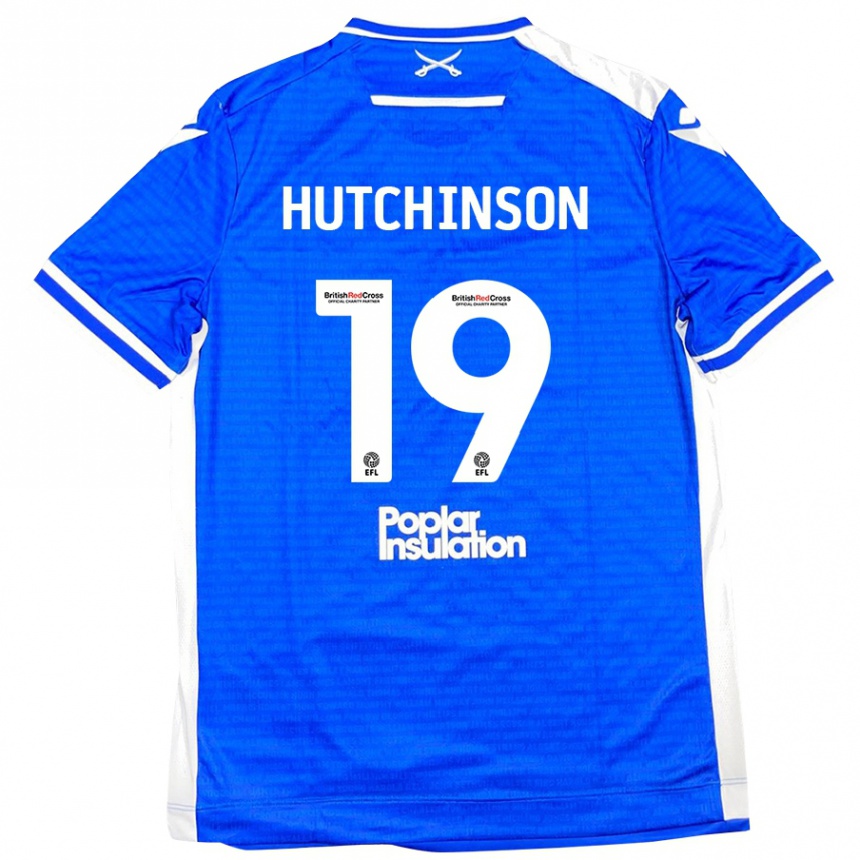 Férfi Labdarúgás Isaac Hutchinson #19 Kék Fehér Hazai Jersey 2024/25 Mez Póló Ing