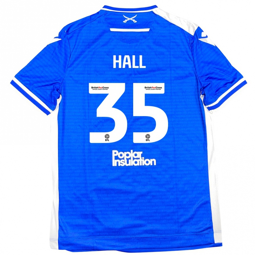 Férfi Labdarúgás Matt Hall #35 Kék Fehér Hazai Jersey 2024/25 Mez Póló Ing