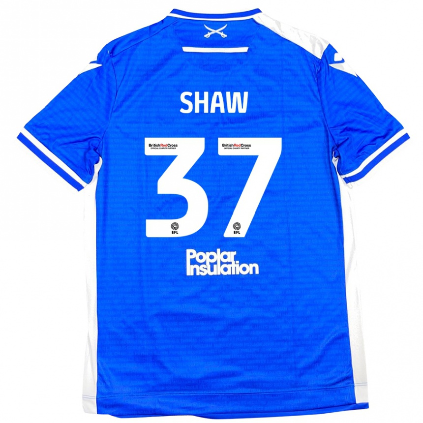 Férfi Labdarúgás Kofi Shaw #37 Kék Fehér Hazai Jersey 2024/25 Mez Póló Ing