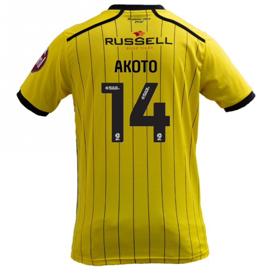 Férfi Labdarúgás Nick Akoto #14 Sárga Hazai Jersey 2024/25 Mez Póló Ing