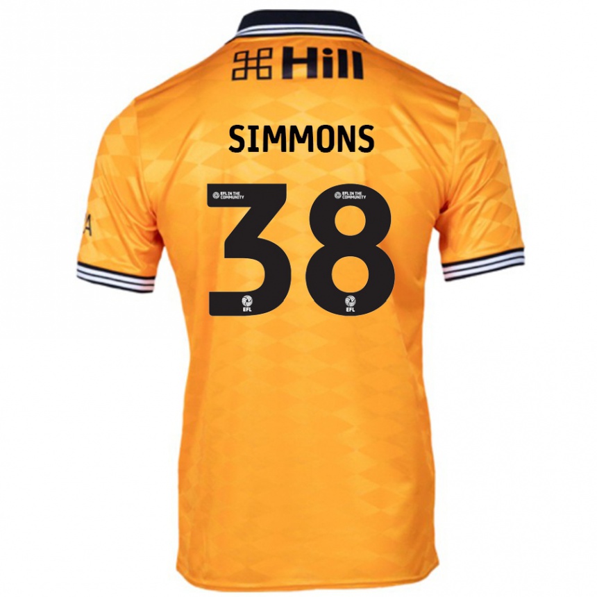 Férfi Labdarúgás Bella Simmons #38 Narancs Hazai Jersey 2024/25 Mez Póló Ing