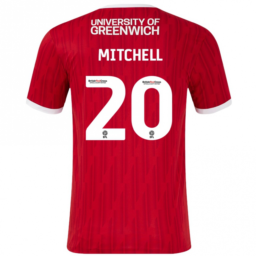 Férfi Labdarúgás Zach Mitchell #20 Piros Fehér Hazai Jersey 2024/25 Mez Póló Ing