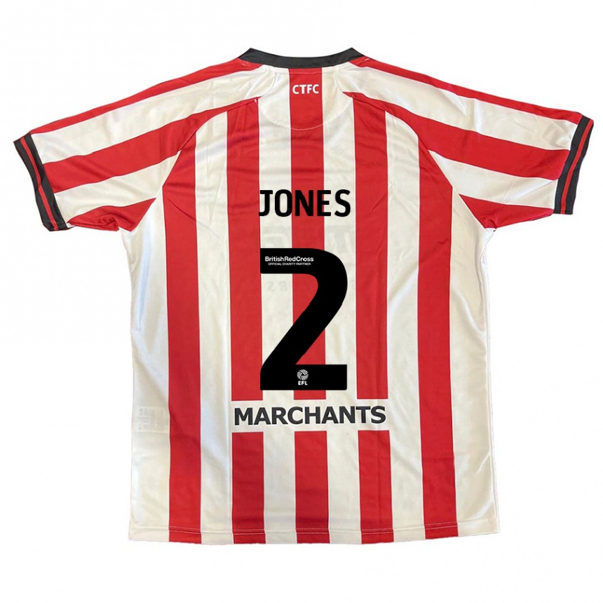 Férfi Labdarúgás Courtney Jones #2 Piros Fehér Hazai Jersey 2024/25 Mez Póló Ing