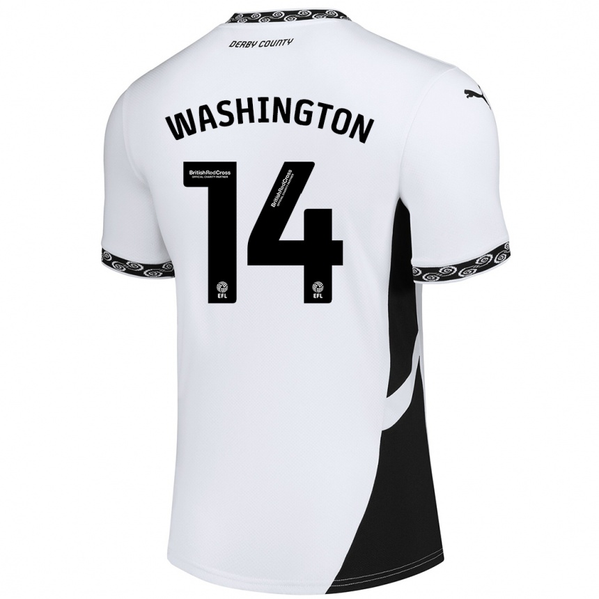 Férfi Labdarúgás Conor Washington #14 Fehér Fekete Hazai Jersey 2024/25 Mez Póló Ing