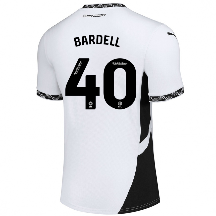 Férfi Labdarúgás Max Bardell #40 Fehér Fekete Hazai Jersey 2024/25 Mez Póló Ing