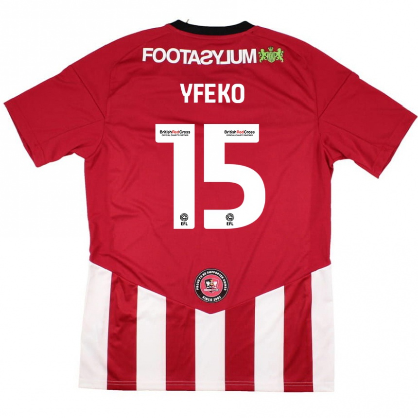 Férfi Labdarúgás Johnly Yfeko #15 Piros Fehér Hazai Jersey 2024/25 Mez Póló Ing