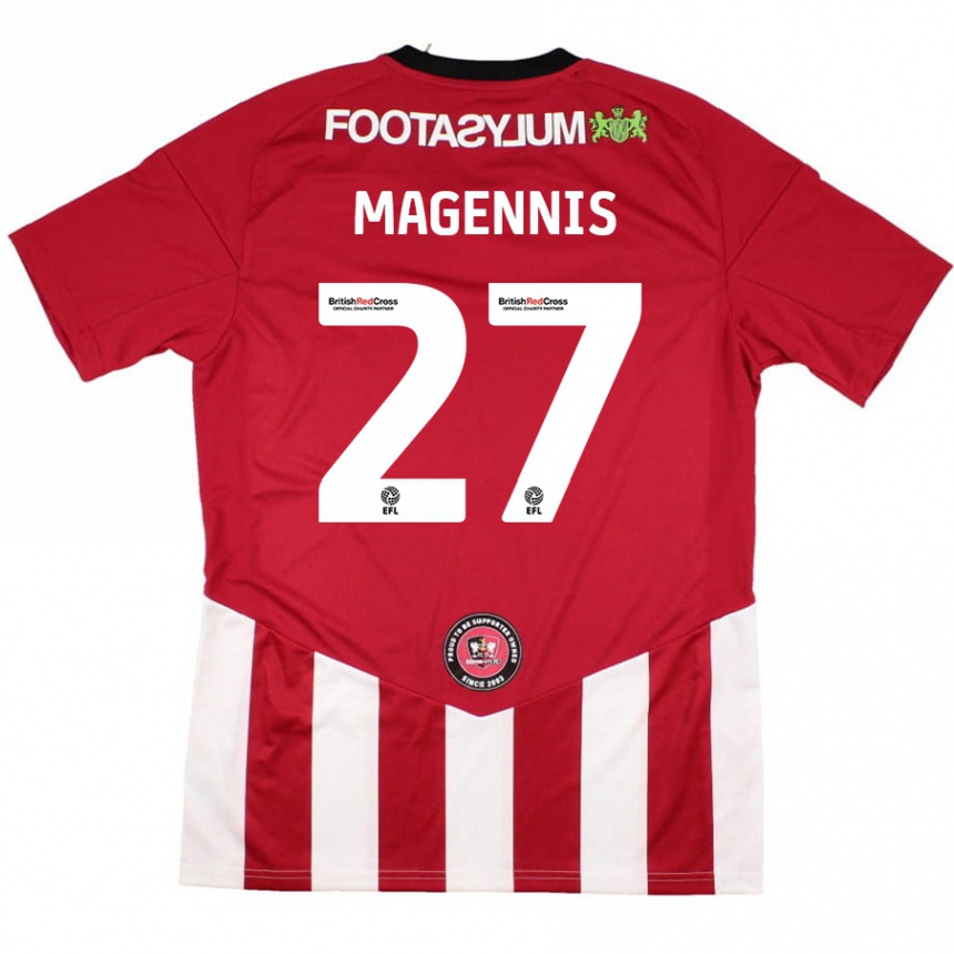 Férfi Labdarúgás Josh Magennis #27 Piros Fehér Hazai Jersey 2024/25 Mez Póló Ing