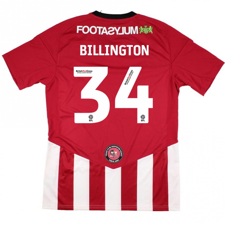 Férfi Labdarúgás Gabe Billington #34 Piros Fehér Hazai Jersey 2024/25 Mez Póló Ing