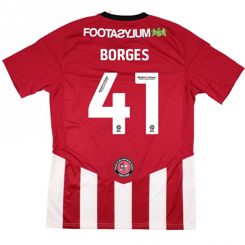 Férfi Labdarúgás Pedro Borges #41 Piros Fehér Hazai Jersey 2024/25 Mez Póló Ing