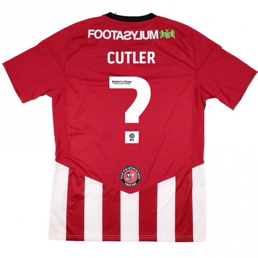 Férfi Labdarúgás Theo Cutler #0 Piros Fehér Hazai Jersey 2024/25 Mez Póló Ing