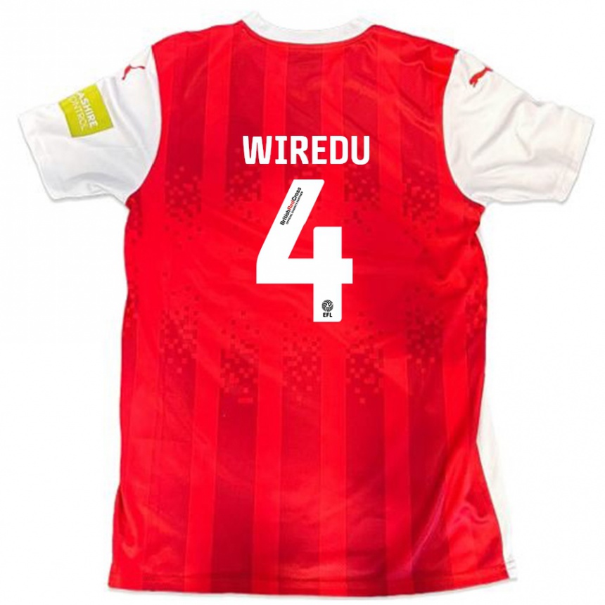 Férfi Labdarúgás Brendan Wiredu #4 Piros Fehér Hazai Jersey 2024/25 Mez Póló Ing