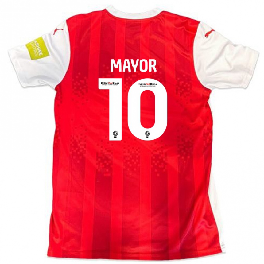 Férfi Labdarúgás Danny Mayor #10 Piros Fehér Hazai Jersey 2024/25 Mez Póló Ing