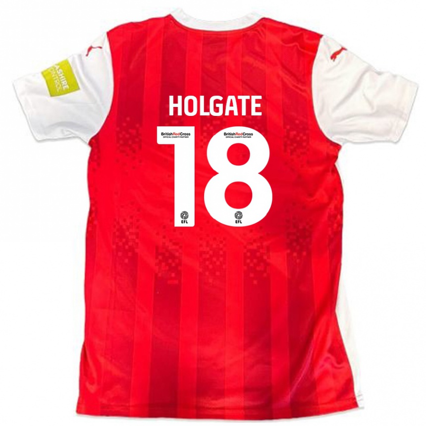 Férfi Labdarúgás Harrison Holgate #18 Piros Fehér Hazai Jersey 2024/25 Mez Póló Ing