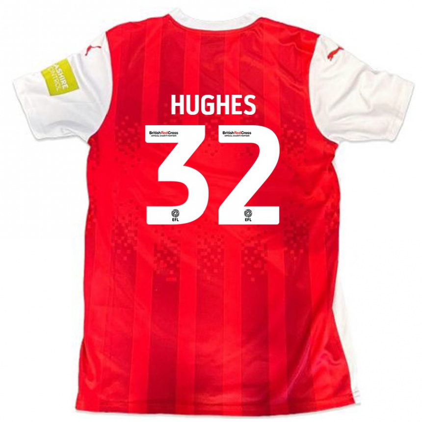 Férfi Labdarúgás Kayden Hughes #32 Piros Fehér Hazai Jersey 2024/25 Mez Póló Ing