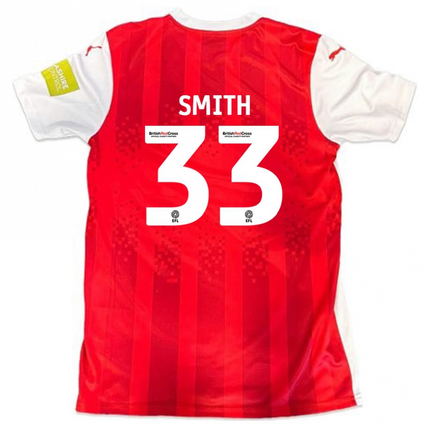 Férfi Labdarúgás Pele Smith #33 Piros Fehér Hazai Jersey 2024/25 Mez Póló Ing