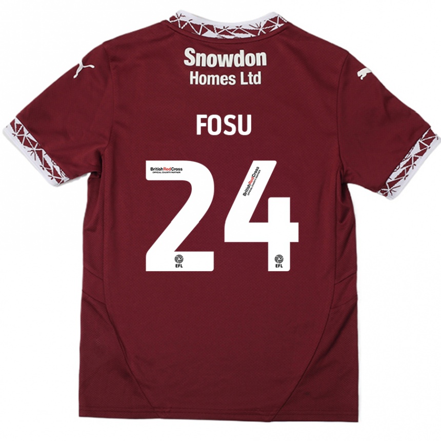 Férfi Labdarúgás Tariqe Fosu #24 Burgundia Hazai Jersey 2024/25 Mez Póló Ing