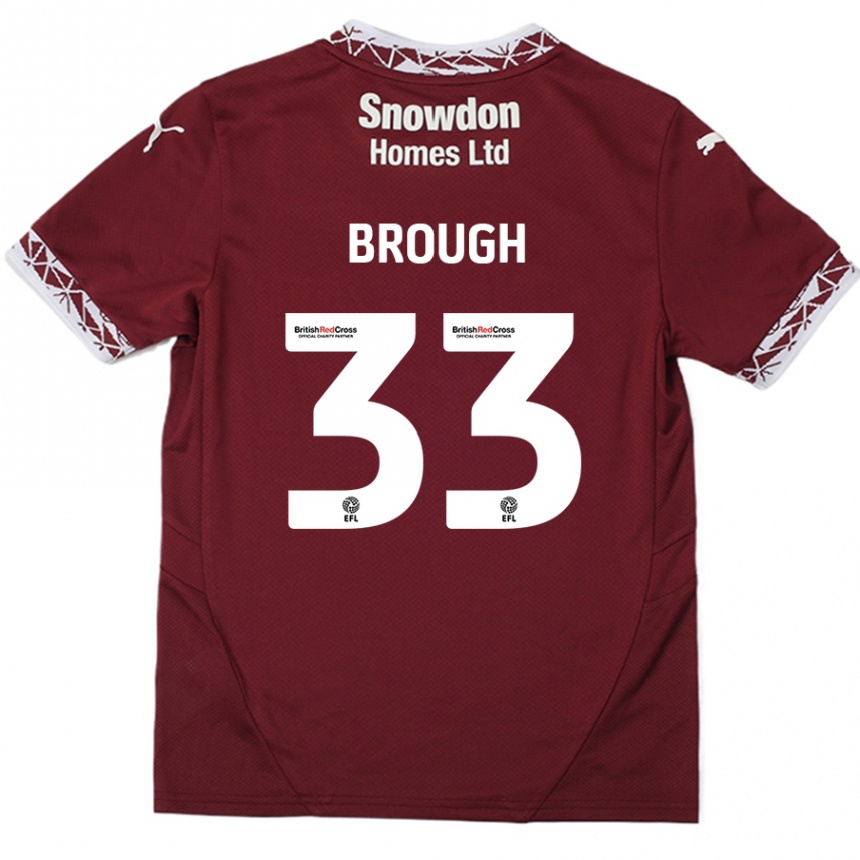 Férfi Labdarúgás Patrick Brough #33 Burgundia Hazai Jersey 2024/25 Mez Póló Ing