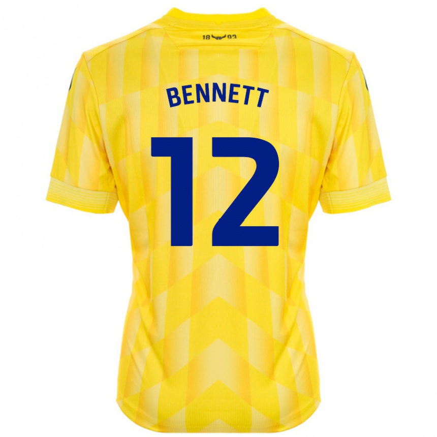 Férfi Labdarúgás Joe Bennett #12 Sárga Hazai Jersey 2024/25 Mez Póló Ing