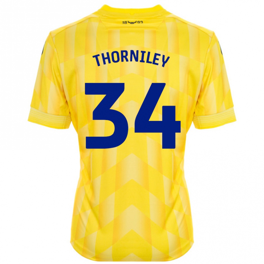 Férfi Labdarúgás Jordan Thorniley #34 Sárga Hazai Jersey 2024/25 Mez Póló Ing