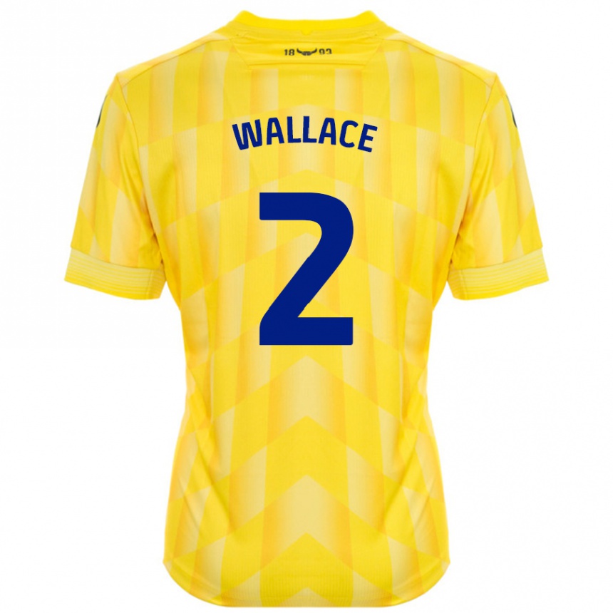 Férfi Labdarúgás Emily Wallace #2 Sárga Hazai Jersey 2024/25 Mez Póló Ing