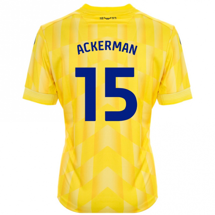 Férfi Labdarúgás Daisy Ackerman #15 Sárga Hazai Jersey 2024/25 Mez Póló Ing