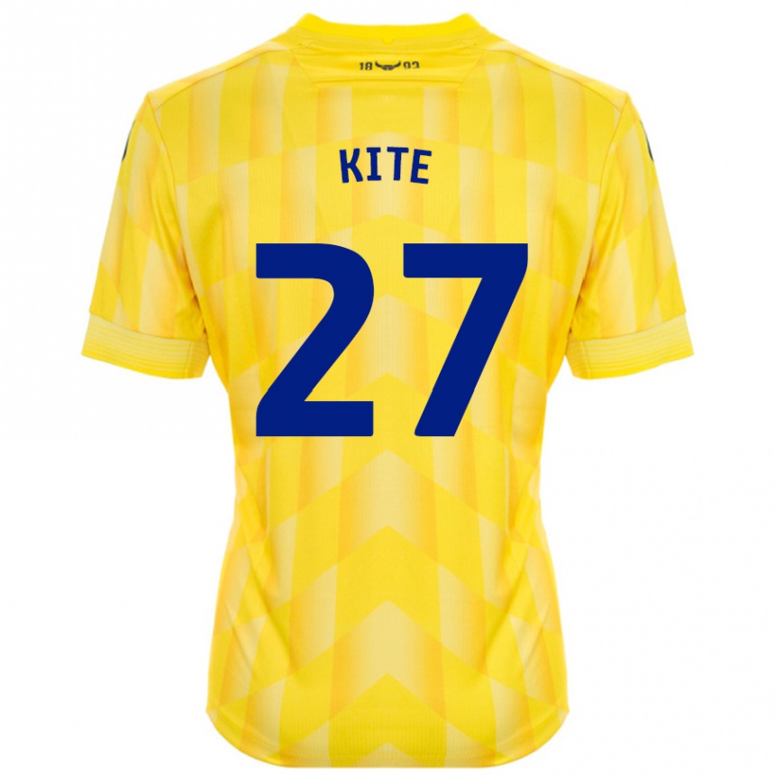 Férfi Labdarúgás Rose Kite #27 Sárga Hazai Jersey 2024/25 Mez Póló Ing