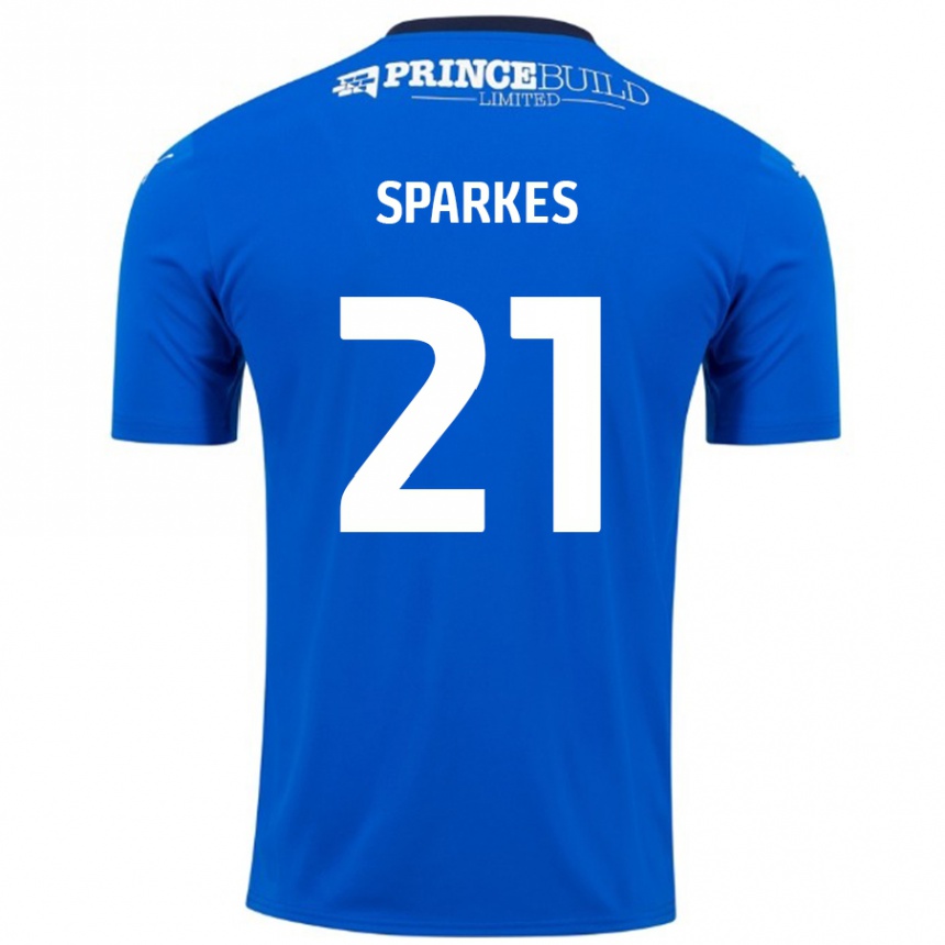 Férfi Labdarúgás Jack Sparkes #21 Kék Fehér Hazai Jersey 2024/25 Mez Póló Ing